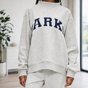 Parke Campus Style Sweatshirt｜Classic Grey × Denim-Colored Letters 🔥🔥
